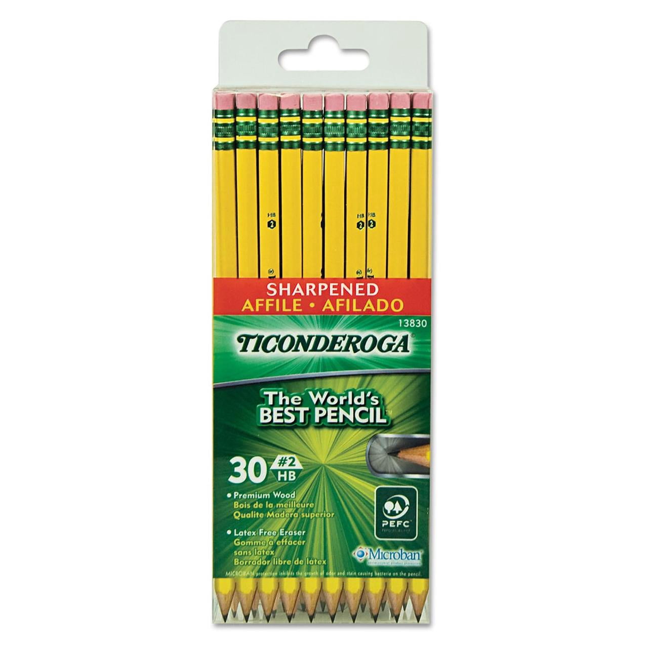 Ticonderoga Pre-Sharpened Pencil, HB #2, Yellow Barrel, 30ct. -Pack of 2