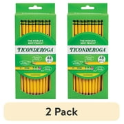 (2 pack) Ticonderoga Premium Wood Pencils, Sharpened #2 Lead, Yellow, 48 Count