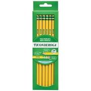 Ticonderoga Premium Wood Pencils, Unsharpened #2 Lead, Yellow, 24 Count, 0.3 mm Pencil Lead