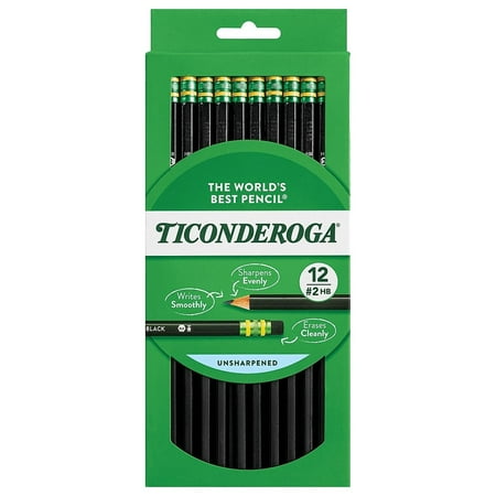 Ticonderoga The World's Best Pencil Wooden Pencils No. 2 Soft Lead Dozen (13953) 426108