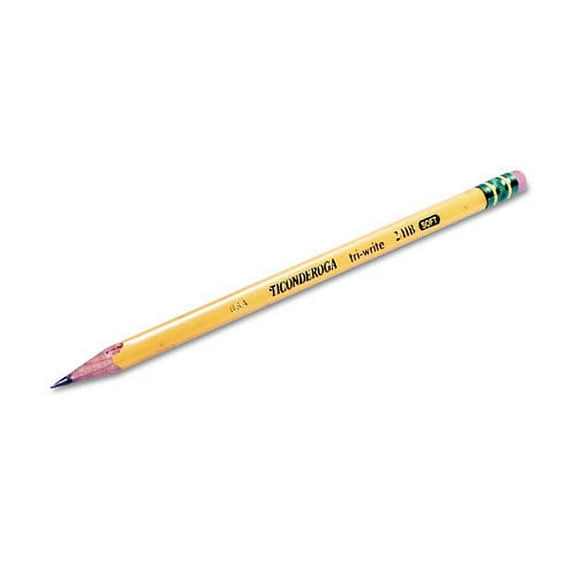 Ticonderoga Tri-Write Triangular Pencil, Hb (#2), Black Lead, Yellow Barrel, Dozen | Order of 1 Dozen