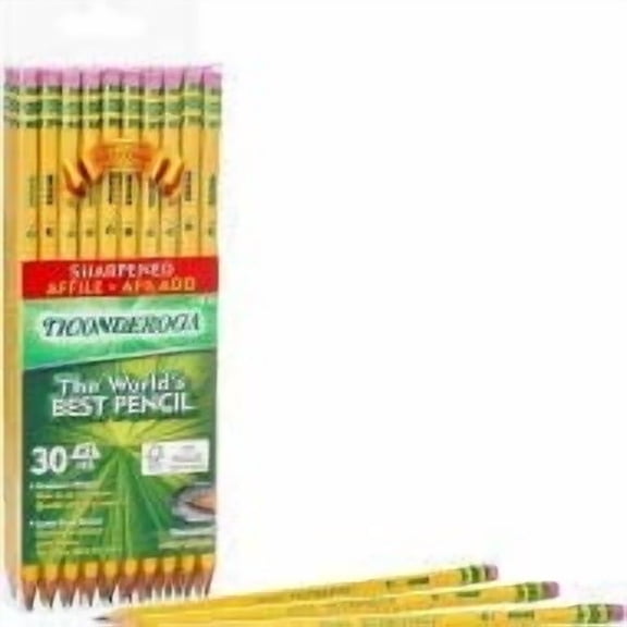 Ticonderoga Wood-Cased Graphite Pencils, 2 HB Soft, Pre-Sharpened, Yellow, 30 Count (13830), 2 Pack