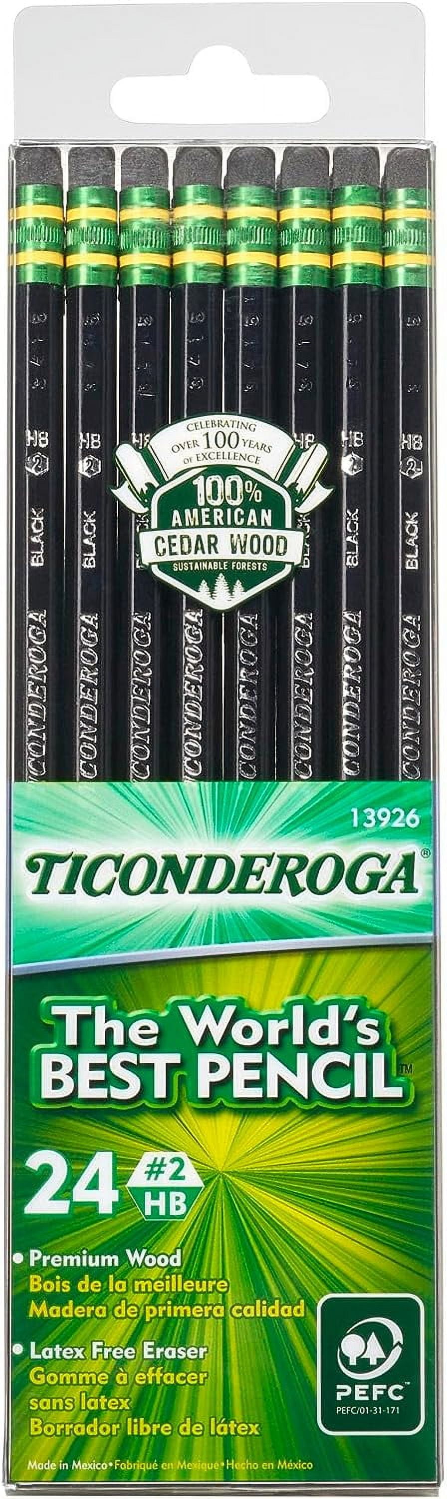 Ticonderoga Black Wood-Cased Pencils #2 HB Lead 12 Per Pack 3 Packs  (DIX13953-3), 1 - Fred Meyer