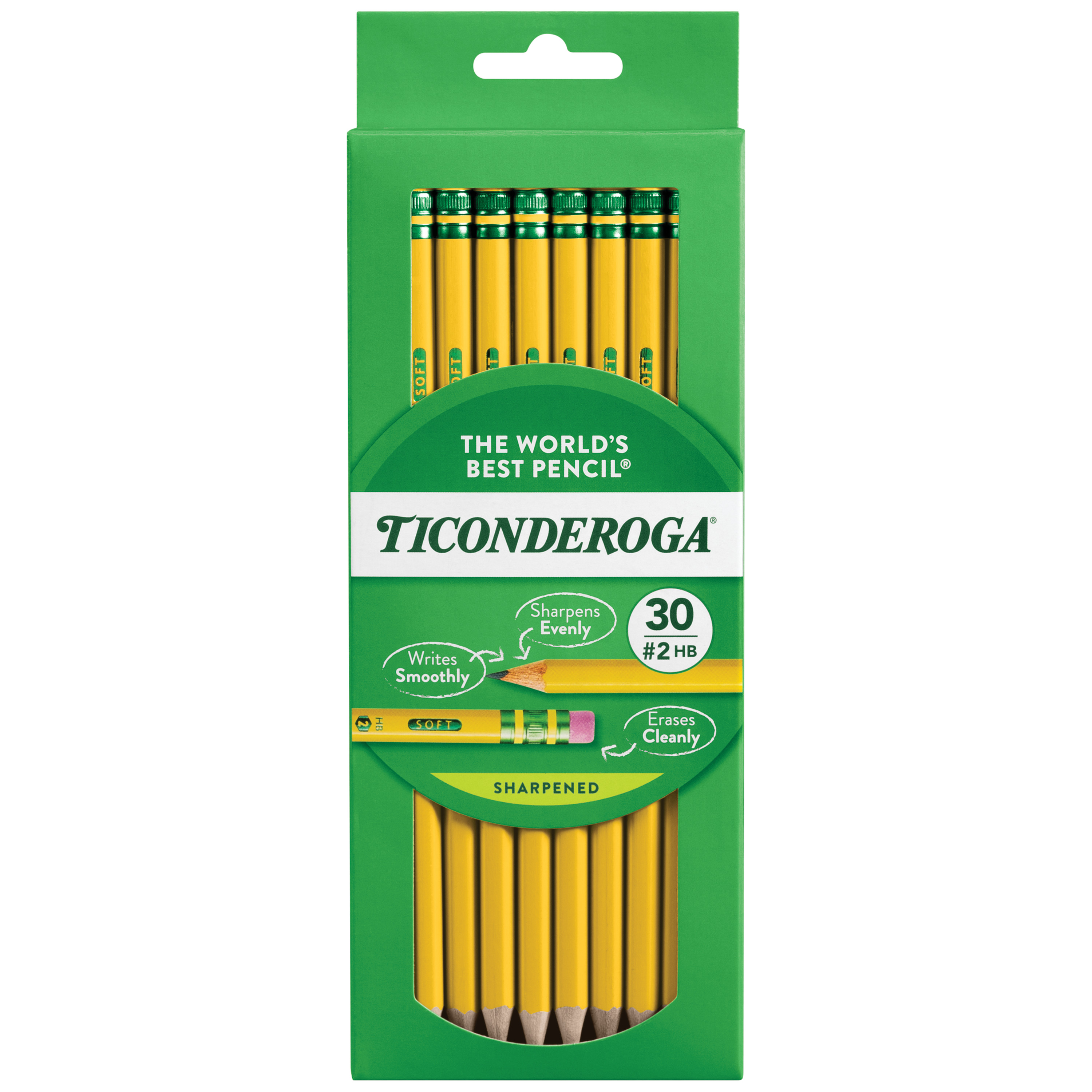 Ticonderoga Wood-Cased Pencils, Pre-Sharpened, #2 HB Soft, Yellow, 30 Count - image 1 of 6