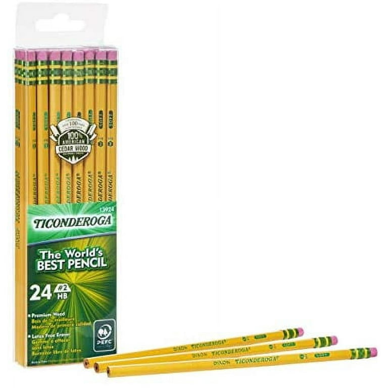  Ticonderoga Wood-Cased Pencils, Pre-Sharpened, 2 HB Soft,  Yellow, 30 Count, 6 Packs/180 Count Total : Office Products