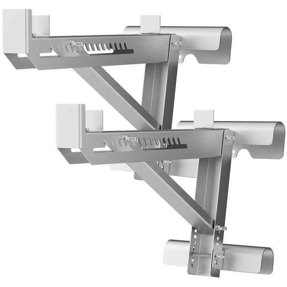 TidBay 1 Pair Ladder Jacks for Scaffolding Platform, Heavy-Duty Steel Extension Scaffold Bracket, 264lbs Capacity, Two-Rung Short Body Ladder Jack for Work Platforms, Masonry, Painting, Roofing