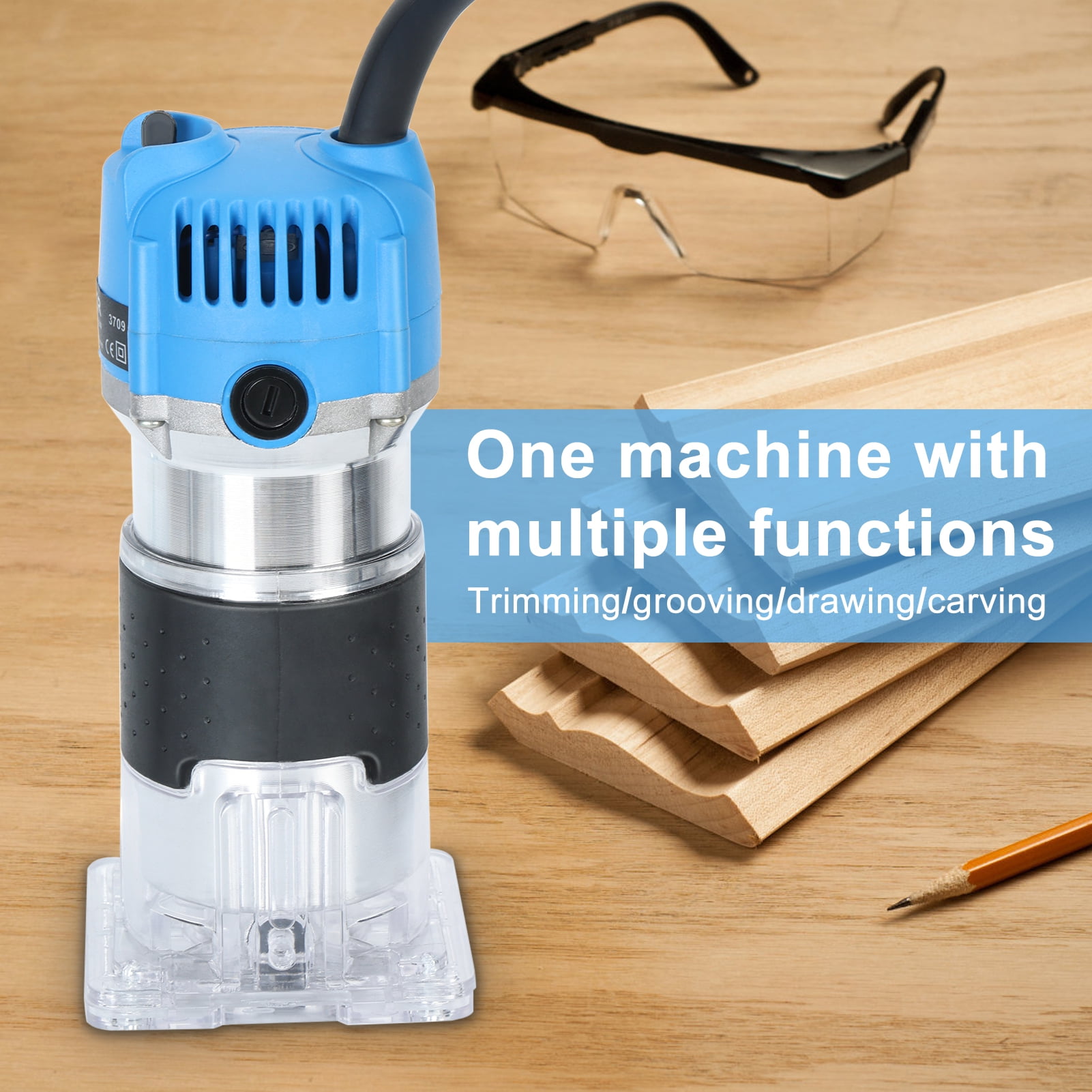 TidBay 800W Wood Router, Electric Hand Trimmer, Electric Wood Hand ...