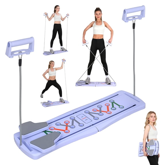 TidBay Folding Pilates Board, Multifunctional Abdominal Board for Home Workout, Portable Core Trainer with Non-Slip Grip, Pilates Equipment for Plank, Crunch, 15+ Moves, Supports Up to 300lbs