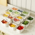 TidBay Food Serving Tray Storage Box with Hidden Handle 12 Grids Design