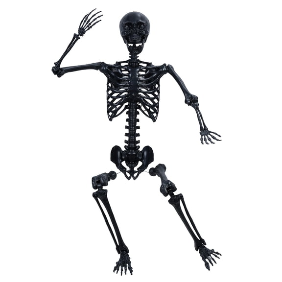 TidBay Halloween Skeleton, Life Size Imitation Skeleton, Full Body Realistic Human Bones with Posable Joints, Halloween Pose Skeleton Prop Decoration with Hanging Hole