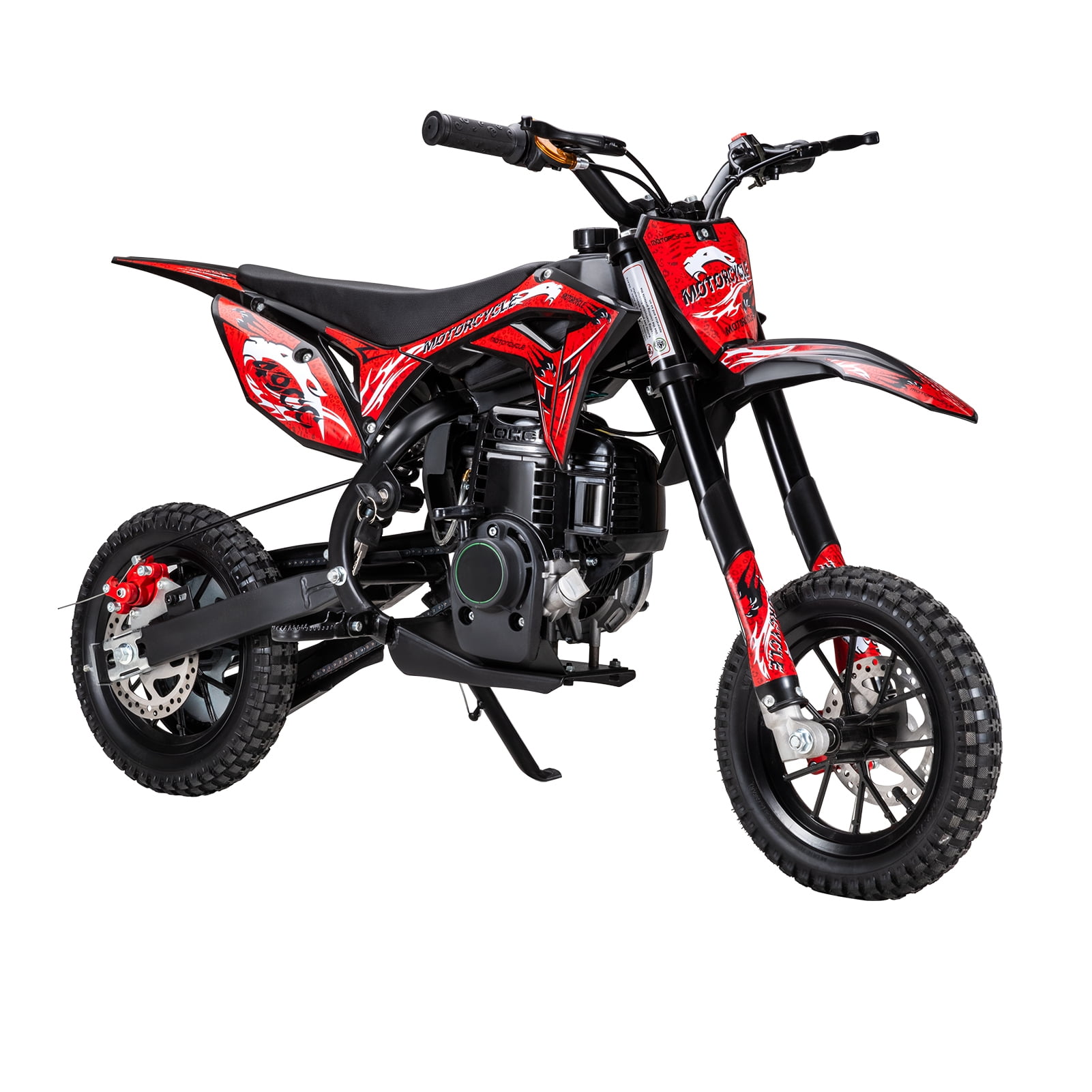 TidBay Kids Mini Dirt Bike, 40CC 4-Stroke Gas Powered Motorcycle with Off-Rode Tire, Shock Absorption, Front Rear Disc Brakes, Pocket Motorbike Up to 35KM/H Max Load 265LBS