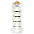 thumbnail image 1 of TidBay Kitchen Storage Cart, 5 Tier Circular Rotating Basket, Large Storage Rack with 360 Degree Wheels, Fruit Vegetable Shelf, Rotatable Basket for Kitchen Bathroom, 1 of 6