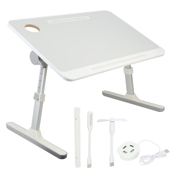 TidBay Laptop Bed Tray Table, Height Angle Adjustable Laptop Bed Stand, Portable Lap Desk with Foldable Legs, Foldable Lap Tablet Table for Sofa Couch