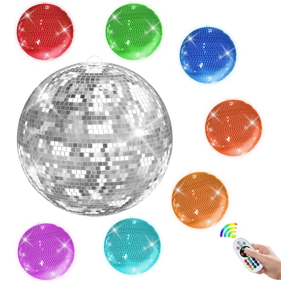 TidBay Large Disco Ball, Big Hanging Mirror Ball, Lightning Ball Ornaments with Hanging Ring for DJ Club, Stage, Bar, Wedding, Events, Dance Party Decor