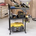 thumbnail image 1 of TidBay Screwdrivers Wrenches Tool Organizer Cart with Multi-Directional Wheels 3-Layer Design Garage Floor Standing Rolling Storage Cart, 1 of 8