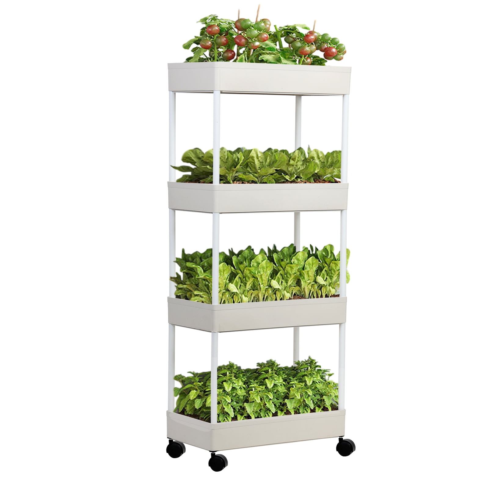 TidBay Simple Plant Stand with Wheels, Rolling Plant Shelf Indoor ...