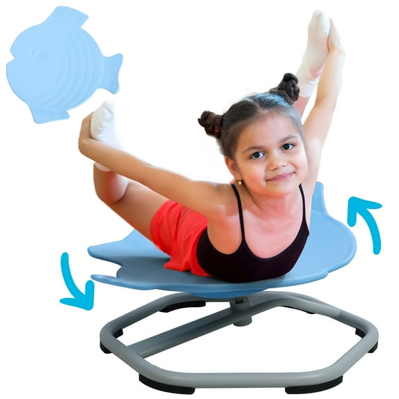 TidBay Spinning Chair, Kids Swivel Chair, Autistic Kids Sensory Swivel Chair, Carousel Spin Sensory Chair, Fish Shape Sensory Toy Chair Improving Kids Body Coordination