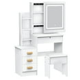 thumbnail image 1 of TidBay Vanity Desk with Sliding Mirror and Lights, Bedroom Dressing Table, Makeup Table with Drawers & Shelves, Hidden Storage Space, 1 of 8