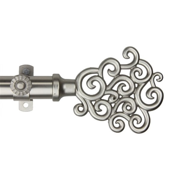 Tidal 13/16 inch Curtain Rod-Color:Cocoa,Size:48-84"