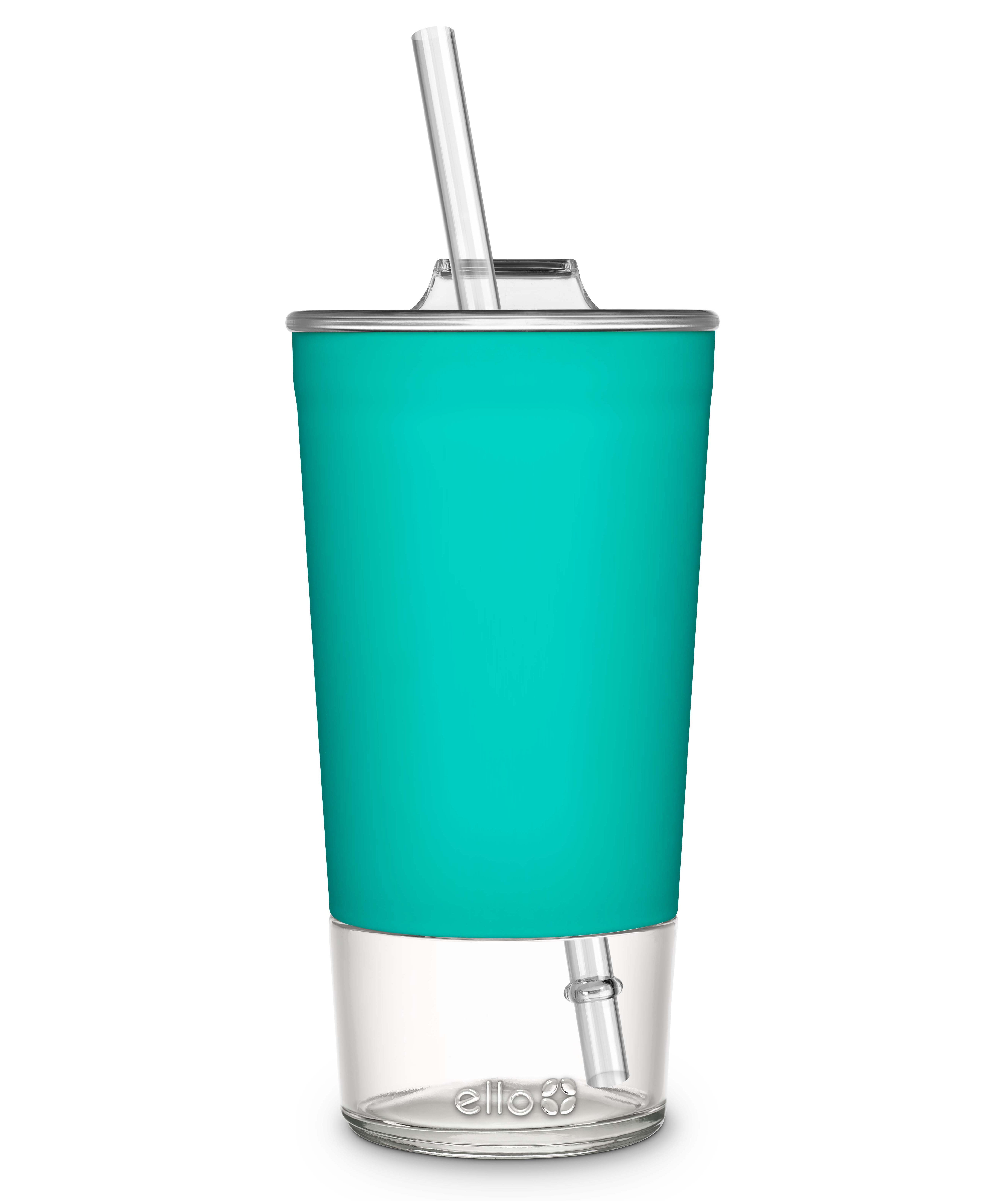 NWT Ello Tidal Glass Tumbler with Straw Lid, Mint, 20oz