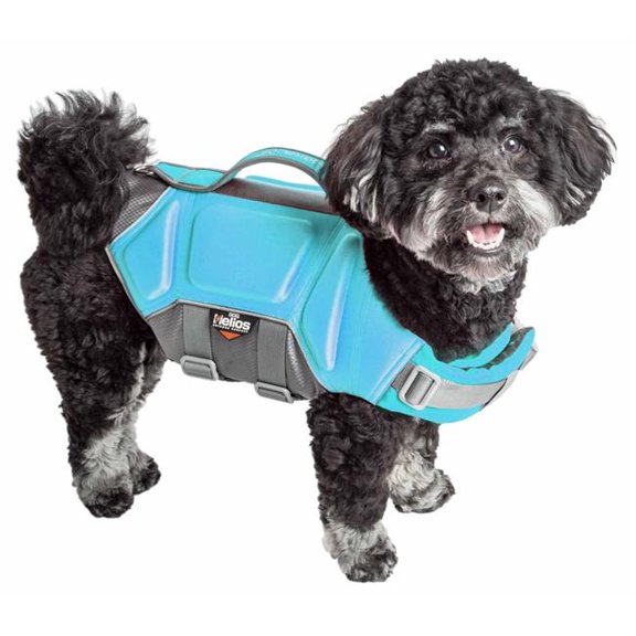 Tidal Guard Multi-Point Strategically-Stitched Reflective Pet Dog Life Jacket Vest - Light Blue, Medium