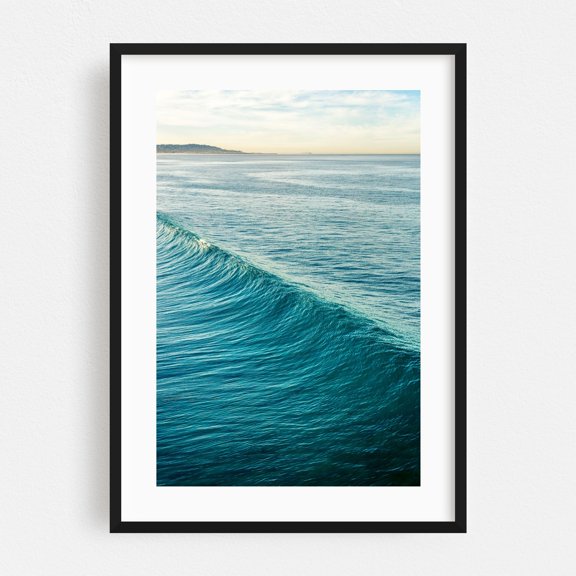 Tidal Harmony - San Diego California Photography Ocean Waves Seascape Coast Beach Minimalist Nature Black Framed Wall Art Print 20 x 30 inches