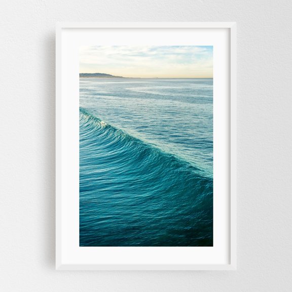 Tidal Harmony - San Diego California Photography Ocean Waves Seascape Coast Beach Minimalist Nature White Framed Wall Art Print 12 x 18 inches