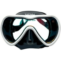 Tidal Mask – Advanced Anti-Fog Diving Mask for Scuba, Snorkeling, Free Diving & Swimming | Wide-Angle Tempered Glass Lens Single Lens | Best Adult Scuba, Snorkel & Dive Mask – White/Black/Clear.