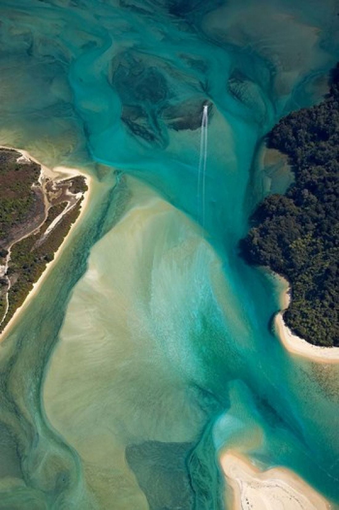 Tidal Patterns Awaroa Inlet South Island New Zealand Canvas Art - David Wall DanitaDelimont (23 x 34)