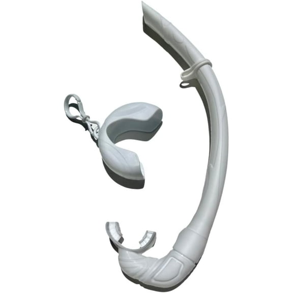 Tidal Sports Roll-up Snorkel for Freediving, Scuba Diving, and Snorkeling - White.