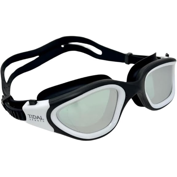 Tidal Swim Goggles - Advanced anti-fog technology. Polarized swim goggles with a no-leak design, for swimming pools, lakes, and oceans. For men and women - White.