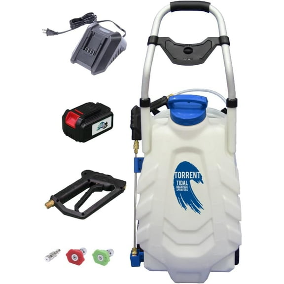 Tidal Torrent 18-Volt Battery-Powered Wheeled Cart Sprayer - 9 US Gallons