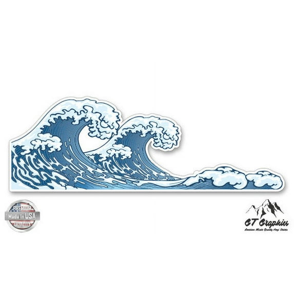 Tidal Waves - 8" Vinyl Sticker - For Car Laptop I-Pad - Waterproof Decal