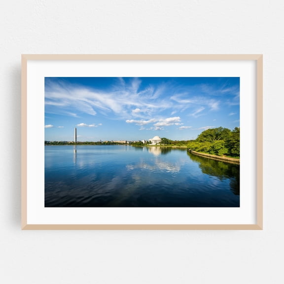 Tidan Basin - Washington District of Columbia Photography Landscape Architecture City Scenic Skyline Oak Framed Wall Art Print 5 x 7 inches