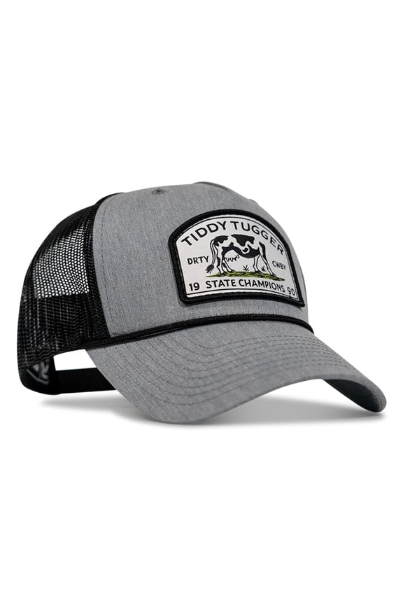 Tiddy Tugger State Champions Rope Snapback Hat, Gray/Black – Breathable Mesh Back, Adjustable Fit, Moisture-Wicking Sweatband