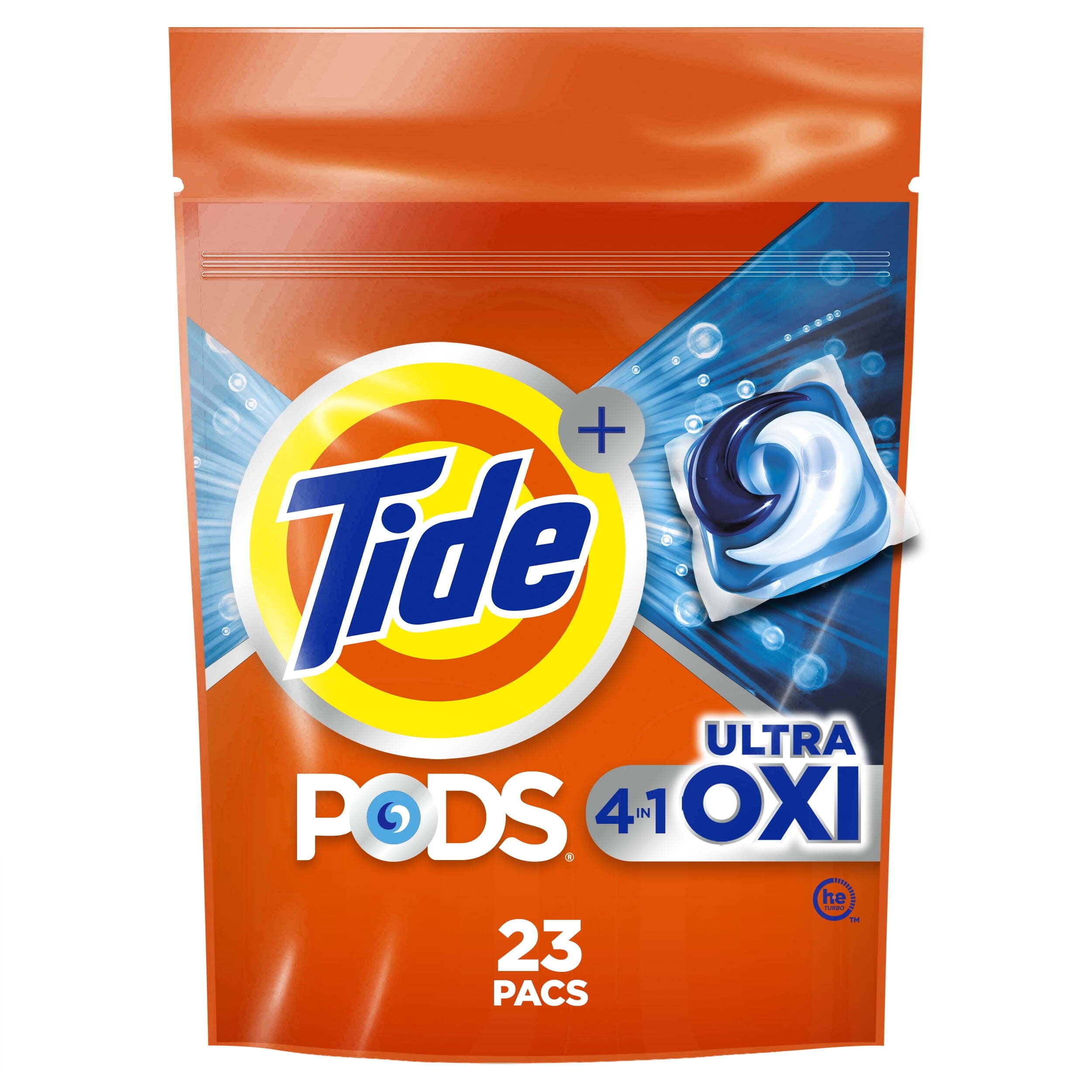 Tide 4-n-1 Ultra Oxi PODS Laundry Detergent Pacs, 23 Count, HE Compatible, Built in Pre-treater for Stains