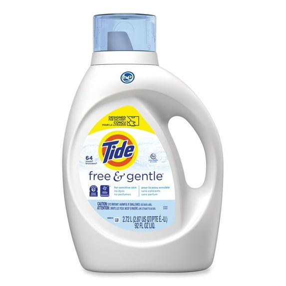 Tide 80355232 92 oz Bottle Free and Gentle Liquid Laundry Detergent - Unscented (1/Carton)