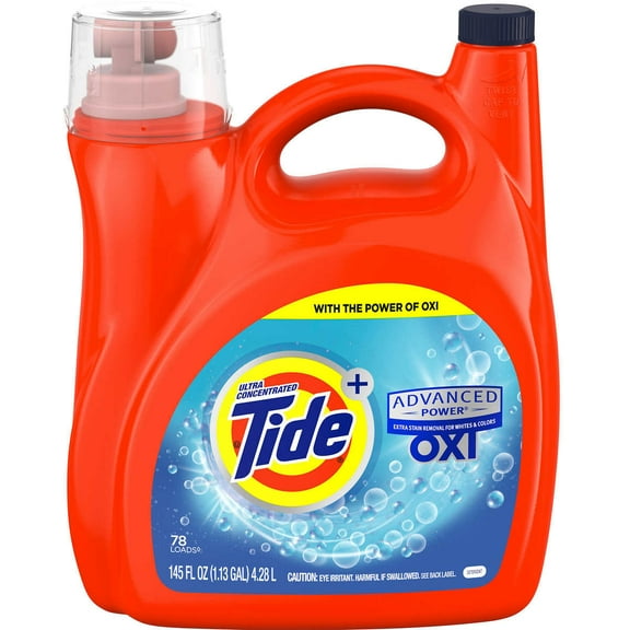 Tide Advanced Power Concentrated Laundry Detergent with Oxi Original 145 Fl Oz