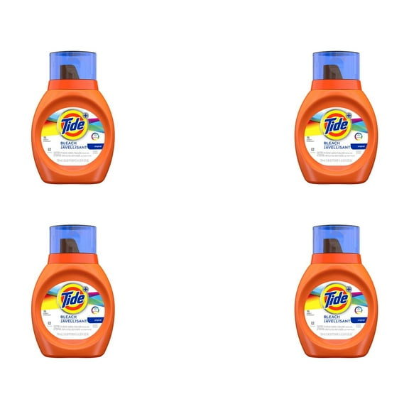 Tide Bleach Laundry Detergent, Original Scent, (  4 X  25 oz Bottles) 4 Pack, HE Compatible
