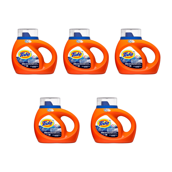 Tide + Bleach Liquid Laundry Detergent, Deep Clean and Whitening,( 5 X 42 fl oz )  5 Pack