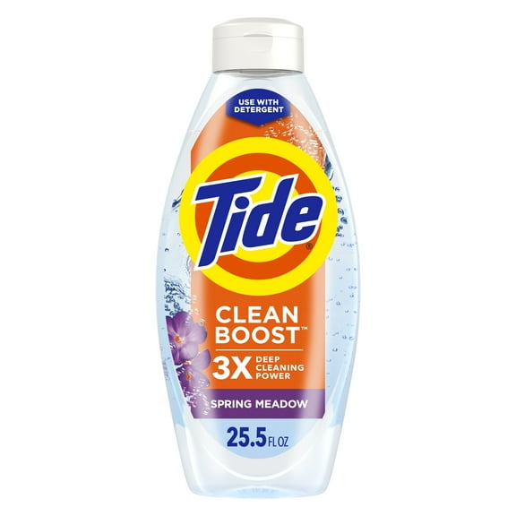 Tide Clean Boost Fabric Rinse, Removes Odors and Residues, Spring Meadow, 25.5 fl oz, 37 Loads