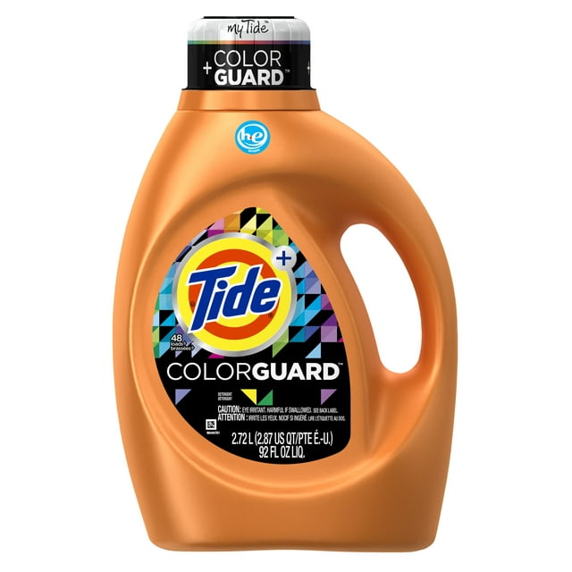 Tide ColorGuard HE Turbo Clean Liquid Laundry Detergent, 92 oz, 48 loads