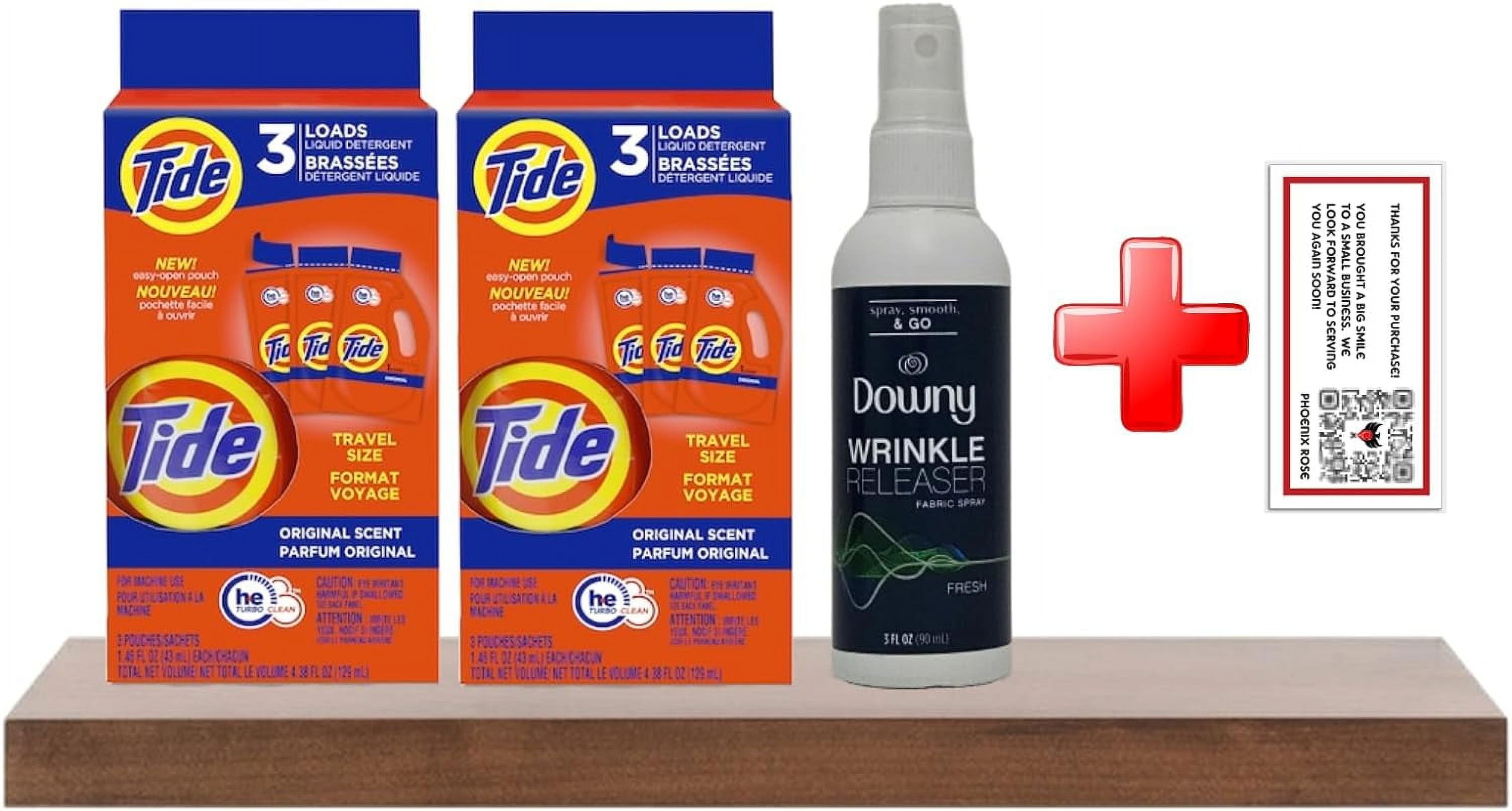 Tide Detergent and Dоwny Wrinkle Releaser Travel Bundle Includes 6