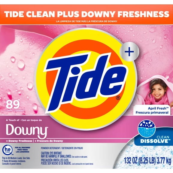 Tide + Downy April Fresh HE Deep Cleaning Concentrated Laundry Detergent Powder 89 Loads - 132oz