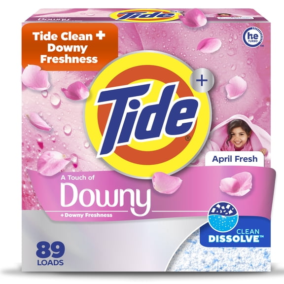 Tide Powder Laundry Detergent, with a Touch of Downy Scent, 89 Loads, 132 oz