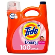 Tide Liquid Laundry Detergent with a Touch of Downy, April Fresh, 100 loads, 154 Fl Oz, HE Compatible