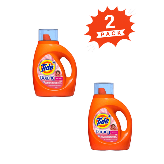Tide + Downy April Fresh Liquid Laundry Detergent (Pack 2) - 48 Loads, 74fl