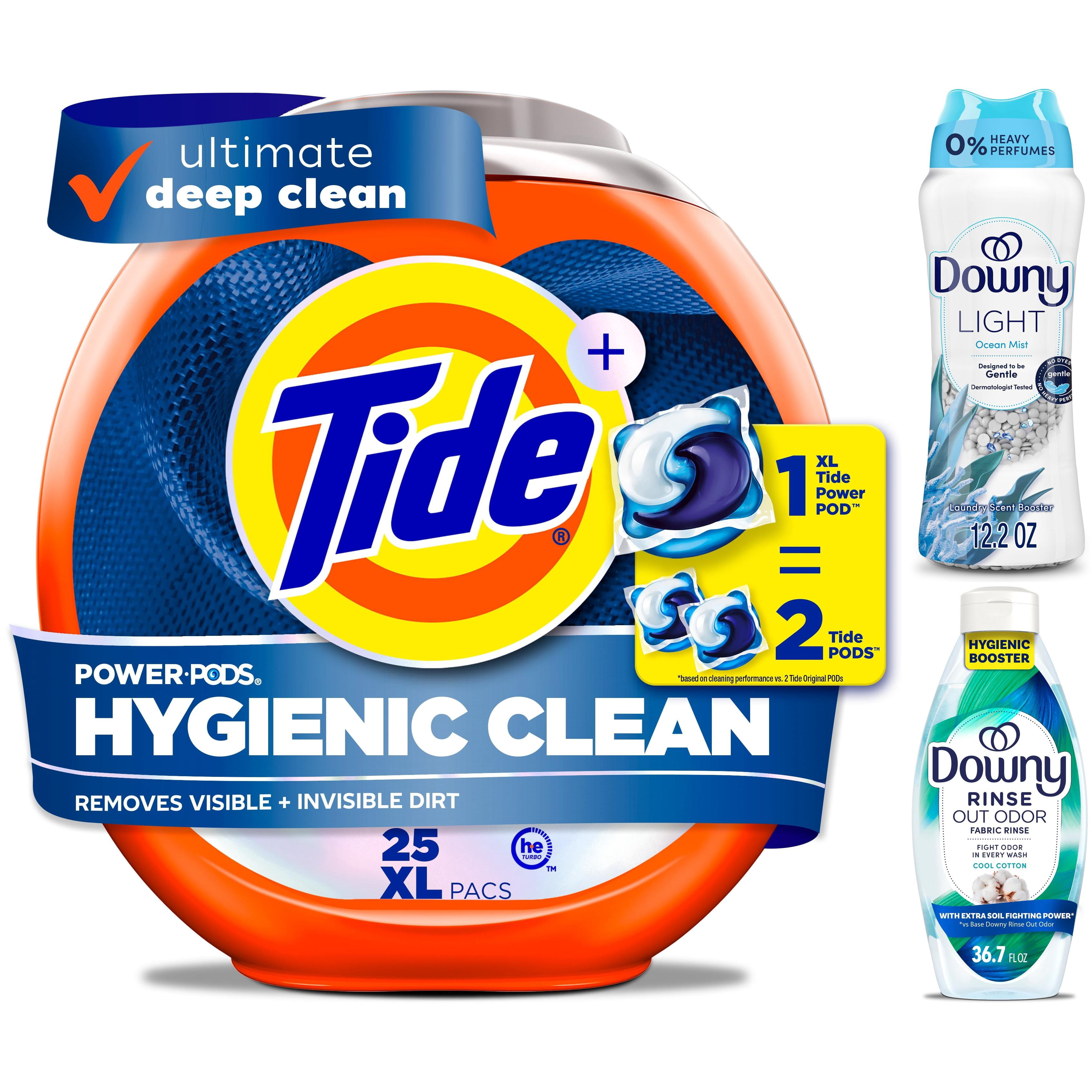 Tide & Downy Ultra Clean & Fresh Laundry Bundle with Tide Power PODs, Downy Fabric Rinse, and Downy Laundry Scent Beads