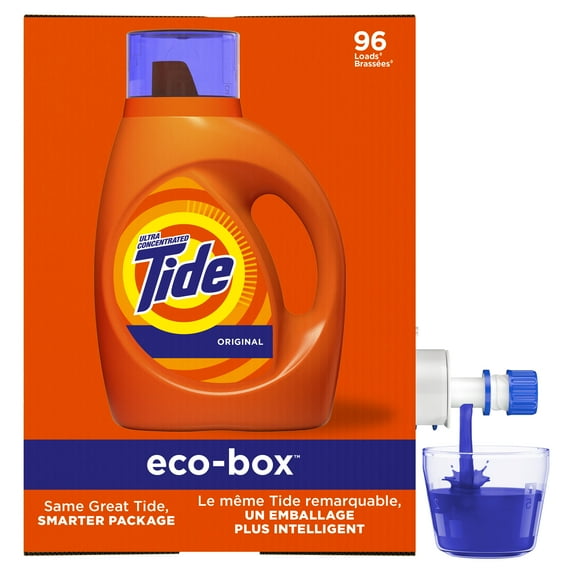 Tide Ecobox Original HE, 96 Loads Liquid Laundry Detergent, 105 fl oz