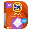 thumbnail image 1 of Tide Evo Laundry Detergent Tiles, 100% Concentrated, 6X Cleaning Power, Spring Blast Scent, 16 Count, 1 of 16